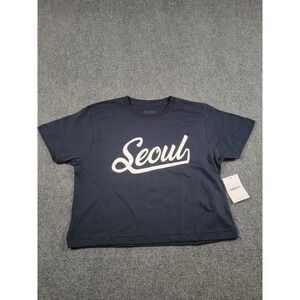 Seoul Graphic Crop Tee - Navy